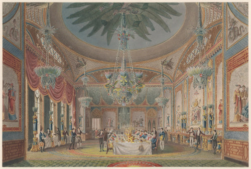 The Banquetting Room, Royal Pavilion, Brighton; from John Nash, 'The Royal Pavilion at Brighton', 1826