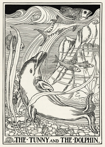 The Tunny and the Dolphin;Roger L'Estrange, from 'A Hundred Fables of Æsop', 1899