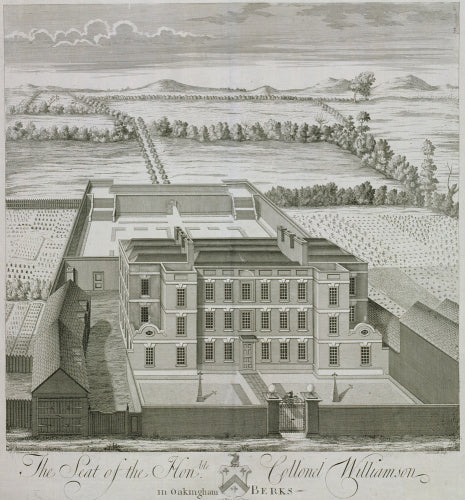 The Seat of the Hon. Colonel Williamson at Oakingham [i.e. Wokingham], Berkshire, from T. Badeslade & J. Rocque's 'Vitruvius Brittanicus, volume the fourth', London 1739
