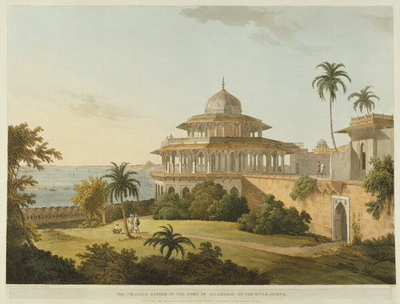 The Chalees Satoon in the Fort of Allahabad on the River Jumna from T. Daniell, Oriental scenery ...[1st series], London 1795[-97], pl.VI