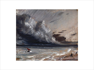 Seascape Study: Boat and Stormy Sky