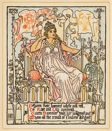 Between their banners white & red ...', from Walter Crane's 'Queen Summer, or the Tourney of the Lily & the Rose', London [&c.]: Cassell & Co., 1891