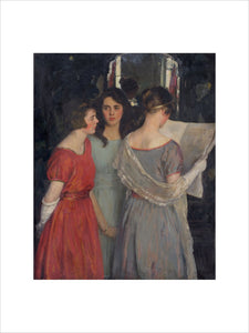Portrait of three girls in interior