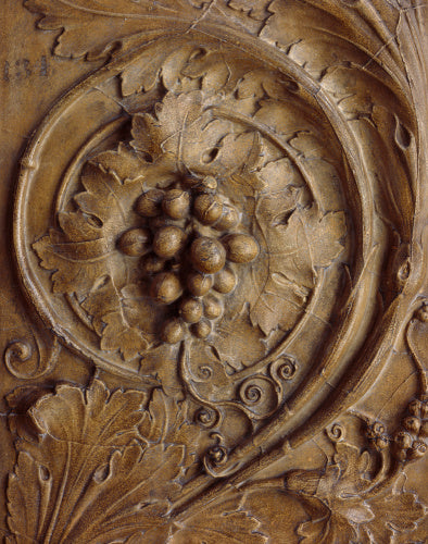 Architectural cast: relief panel decorated with scrolling foliage [detail]