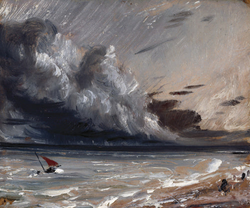 Seascape Study: Boat and Stormy Sky
