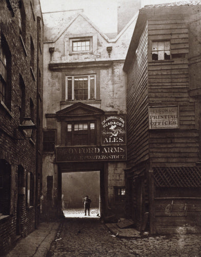 The Entrance of The Oxford Arms, Warwick Lane, 1875, looking from Warwick Lane