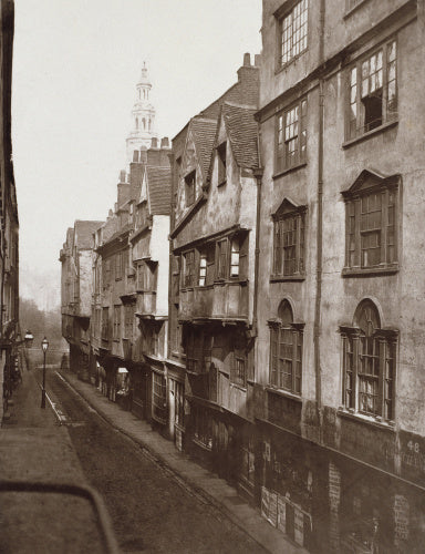 Old Houses in Wych Street, formerly a continuation of Drury Lane.