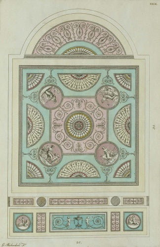 Design for a dining-room ceiling from A Book of Ceilings composed in the style of the Antique Grotesque, London 1776 (plate XXIX)